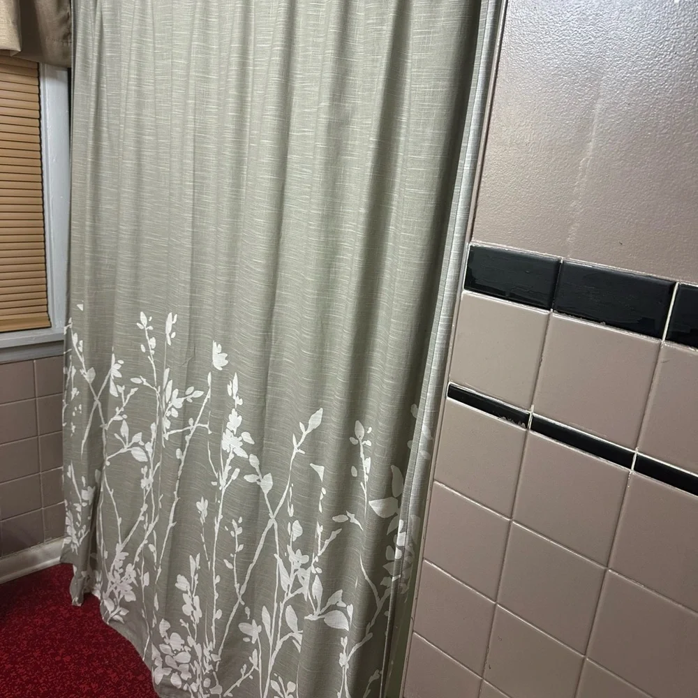 Elegant Grey and White Shower Curtain